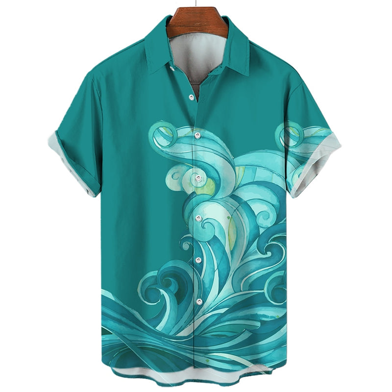 Camisa Masculina  Havaiana Retro Ocean-aelstore.com